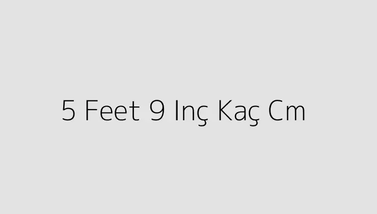 5 Feet 9 Inç Kaç Cm